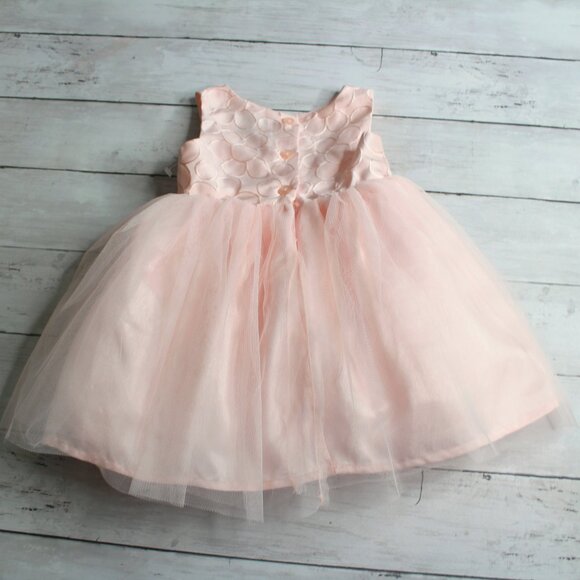 Zenzi Vintage Baby Girl's Pink Satin Party Dress Size 12 Months Tulle - Picture 5 of 6